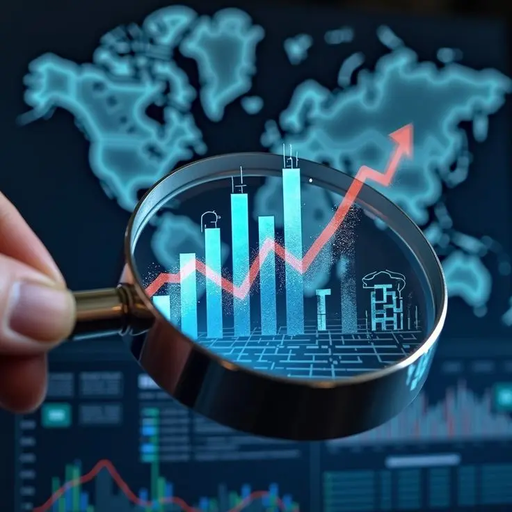 SEO analytics and growth chart representing a web designer in Thrissur, Kerala, improving website performance