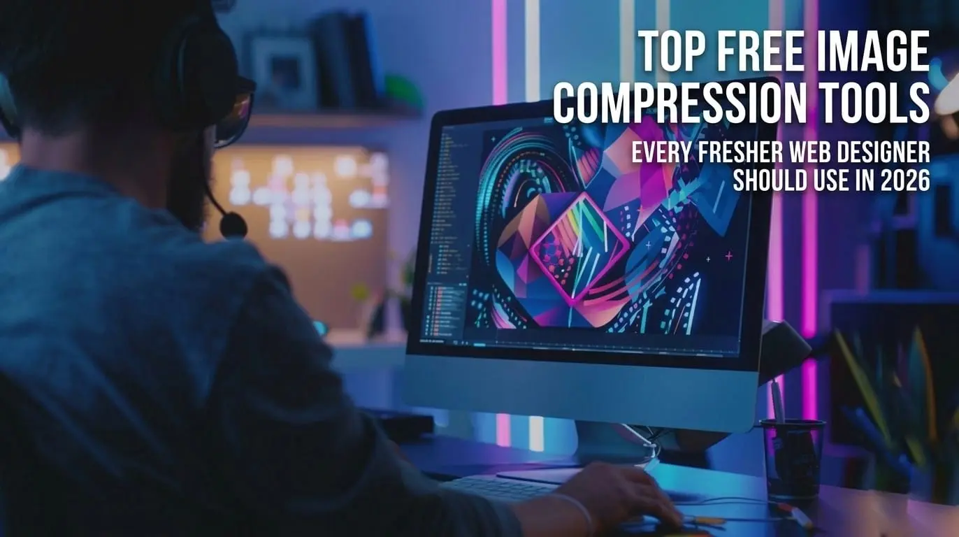 Creative workspace with neon lighting and digital artwork, symbolizing modern tools used by a web designer in Thrissur, Kerala.